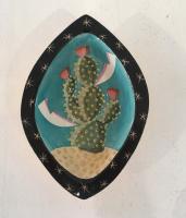 Cacti dish pink flowers by Theresa  Edwards